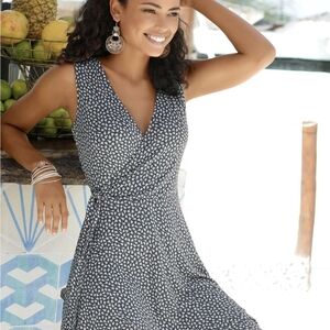 Lascana Wraplook Dress -Grey and Blue Dress